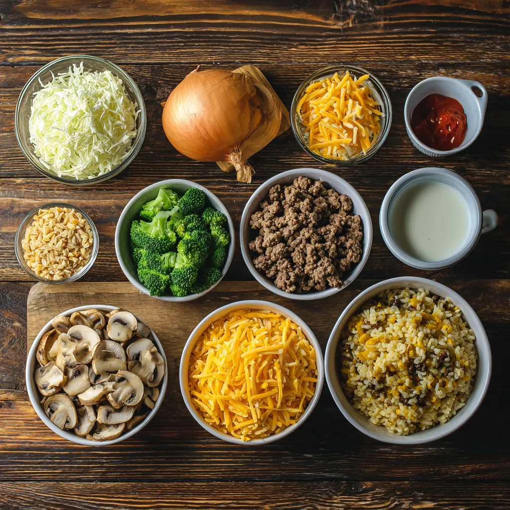 Cheesy Hamburger Rice Casserole