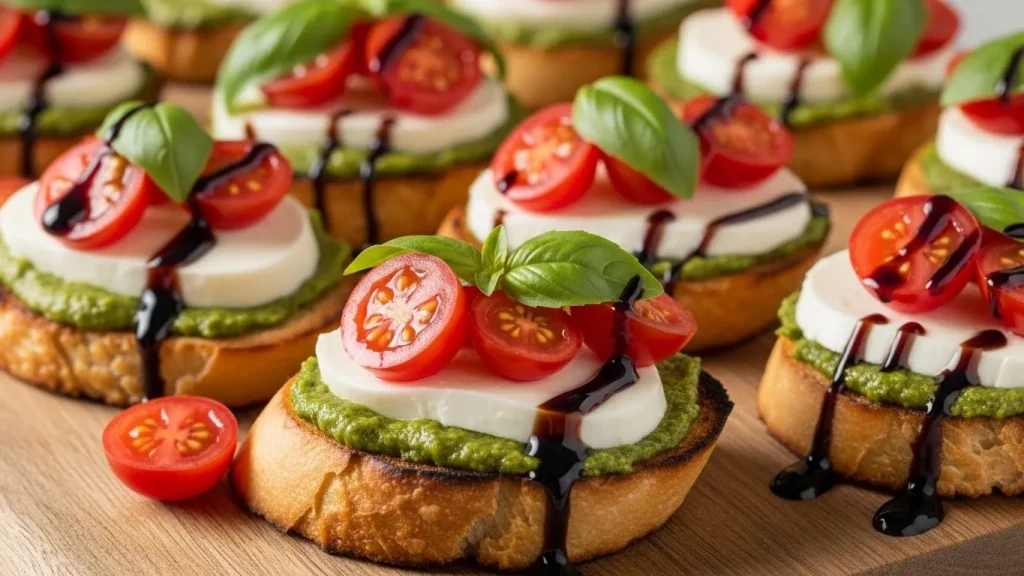 Caprese Pesto Crostini