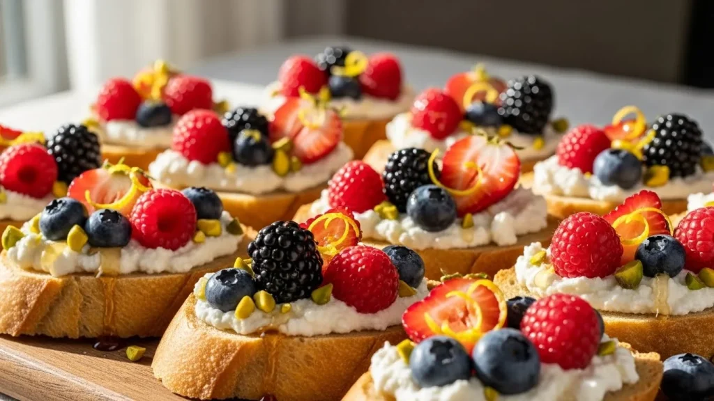 Lemon Ricotta Berry Crostini
