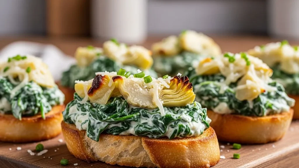 Spinach & Artichoke Crostini