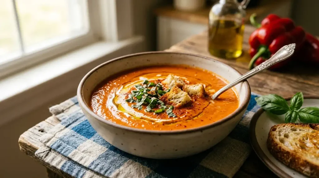 Roasted Red Pepper and Tomato Soup