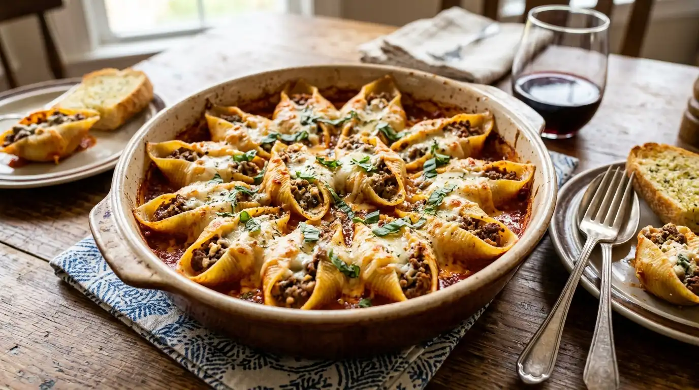 Stuffed Shells with Ground Beef