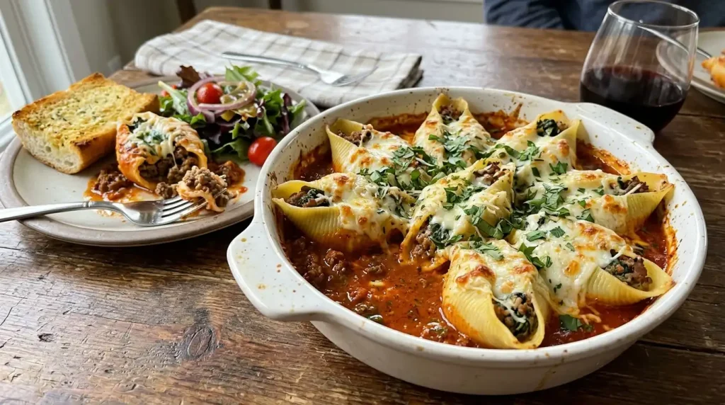 Stuffed Shells with Ground Beef