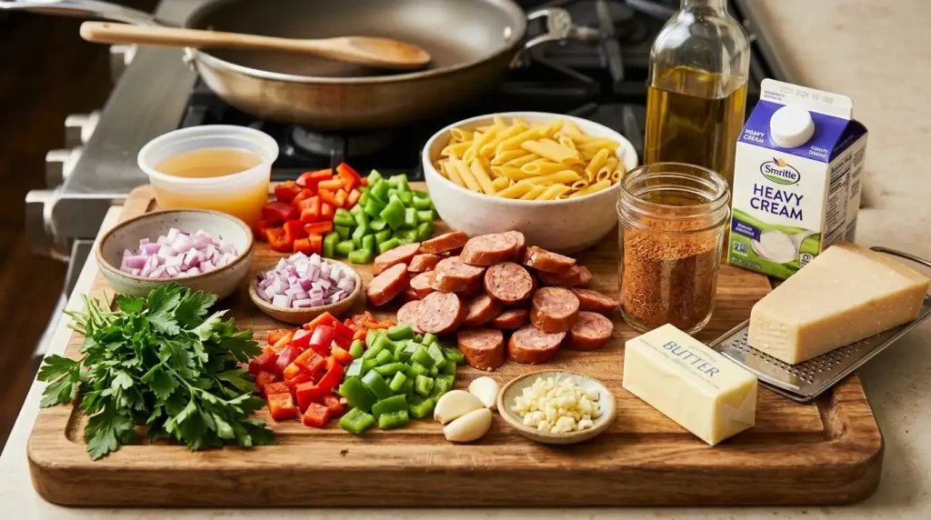 Creamy Cajun Sausage Pasta