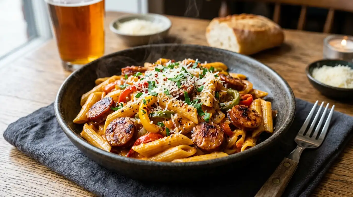 Creamy Cajun Sausage Pasta