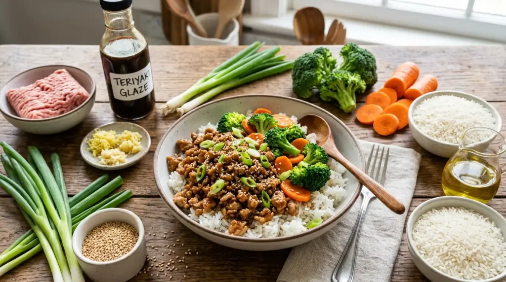Ground Turkey Teriyaki Bowl 