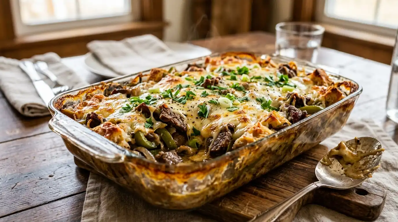 Philly Cheesesteak Casserole